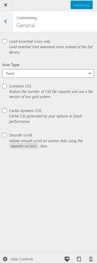 Generatepress Layout settings