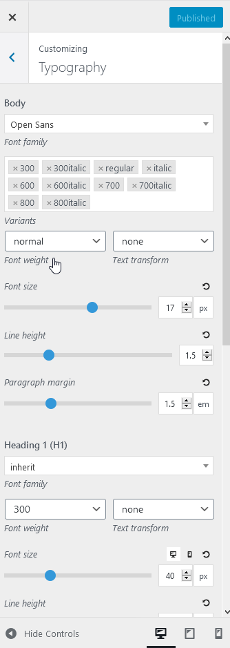 generatepress typography