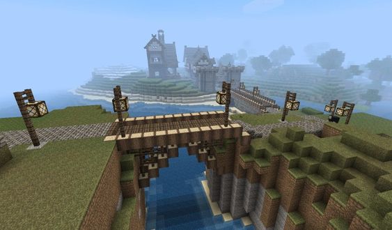 Cliffside Wooden Bridge Best Minecraft Bridge Ideas