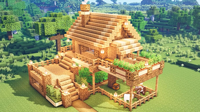 Full Wooden Best Minecraft Starter House Ideas